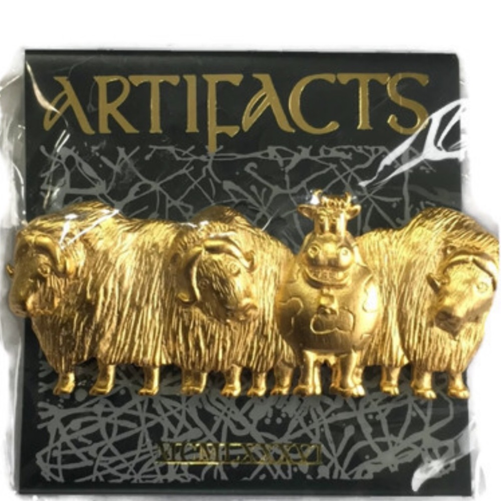 Artifacts Buffalo and Cow Brooch